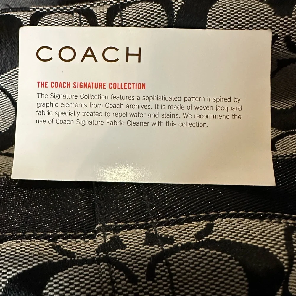 COACH SIGNATURE Y2K BLACK POUCH MINI BAG STRIPE TOP HANDLE 41206 - Picture 8 of 8